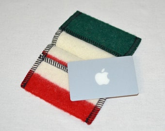 Single Fold Wallet handmade Glacier National Park blanket Wool -- Christmas Gift Card Holder -- Souvenir