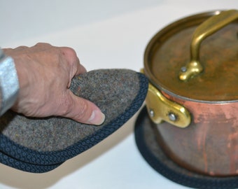 Yakima Camp Blanket Pot Holder / Hot Pads / Trivet / Brown Wool / Airstream or RV / Kitchen Aids / Camp Stove / Chef Equip / Gift for Cook