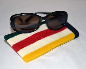 Sunglass Case Eyeglass Case handcrafted striped Glacier Wool sunglasses eyeglasses case purse organizer national park gift Filbert Fashions