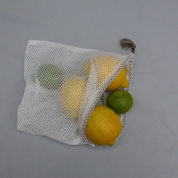 Set of 5 Reusable Produce Bags - 3 Large 2 Small - Perfect for Farmers Market strong mesh grocery bags lingerie storage for toys recycle