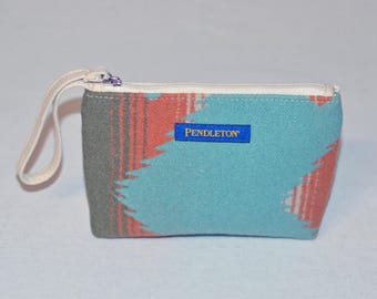 Pendleton® zipper pouch pendleton bag wristlet coin purse cosmetic bag phone wallet vintage light color handbag Cruise Wear Vacation Summer
