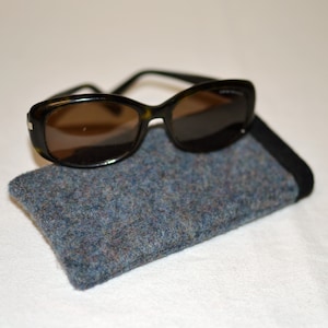very soft wool HEATHER BLUE simple sunglasses eyeglasses eyewear case pouch handmade of yakima camp blanket Backpacking Hiking Stuff