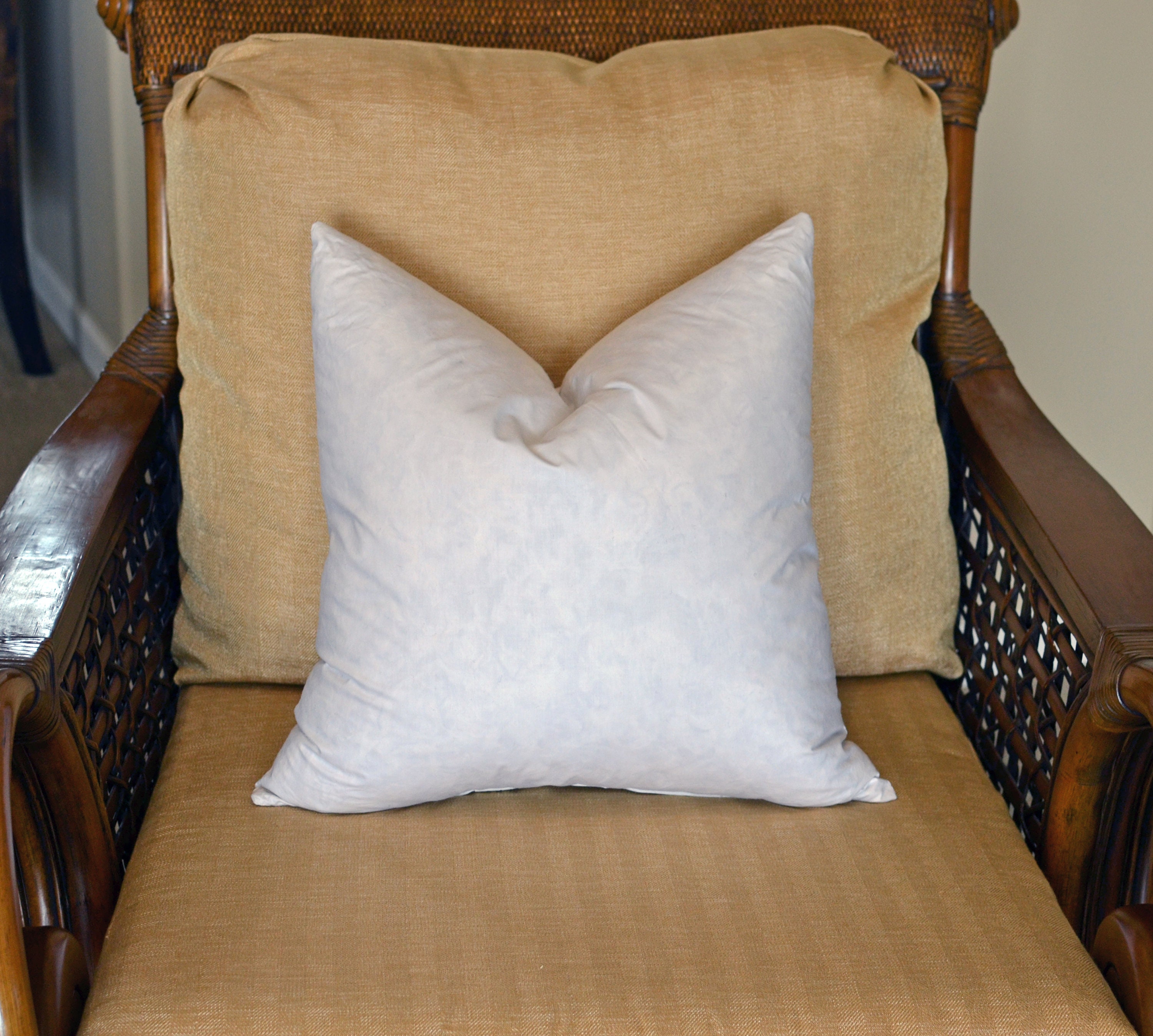 16 x 16 square Feather Down Pillow Insert Cotton Covering Etsy