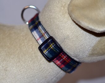 Dog Collar Stewart Dress Tartan Plaid Collar medium Adjustable handmade WOOL unique dog lover gift Dog Collar Classic