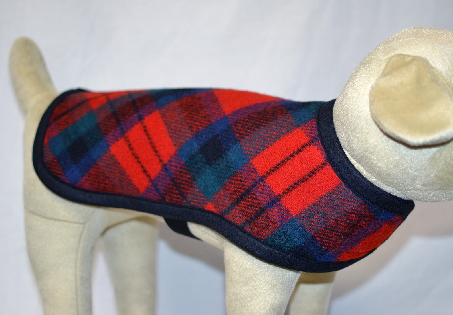 Wool Dog Coat Red Royal Stewart Plaid Dog Coat Jacket Sweater Etsy