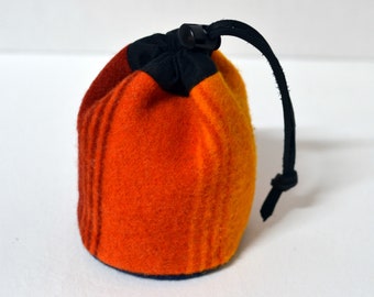Golf Valuables Pouch Golf Tee Bag handmade Grand Canyon National Park Wool Blanket golfer gift sporting goods leather wool linen all purpose