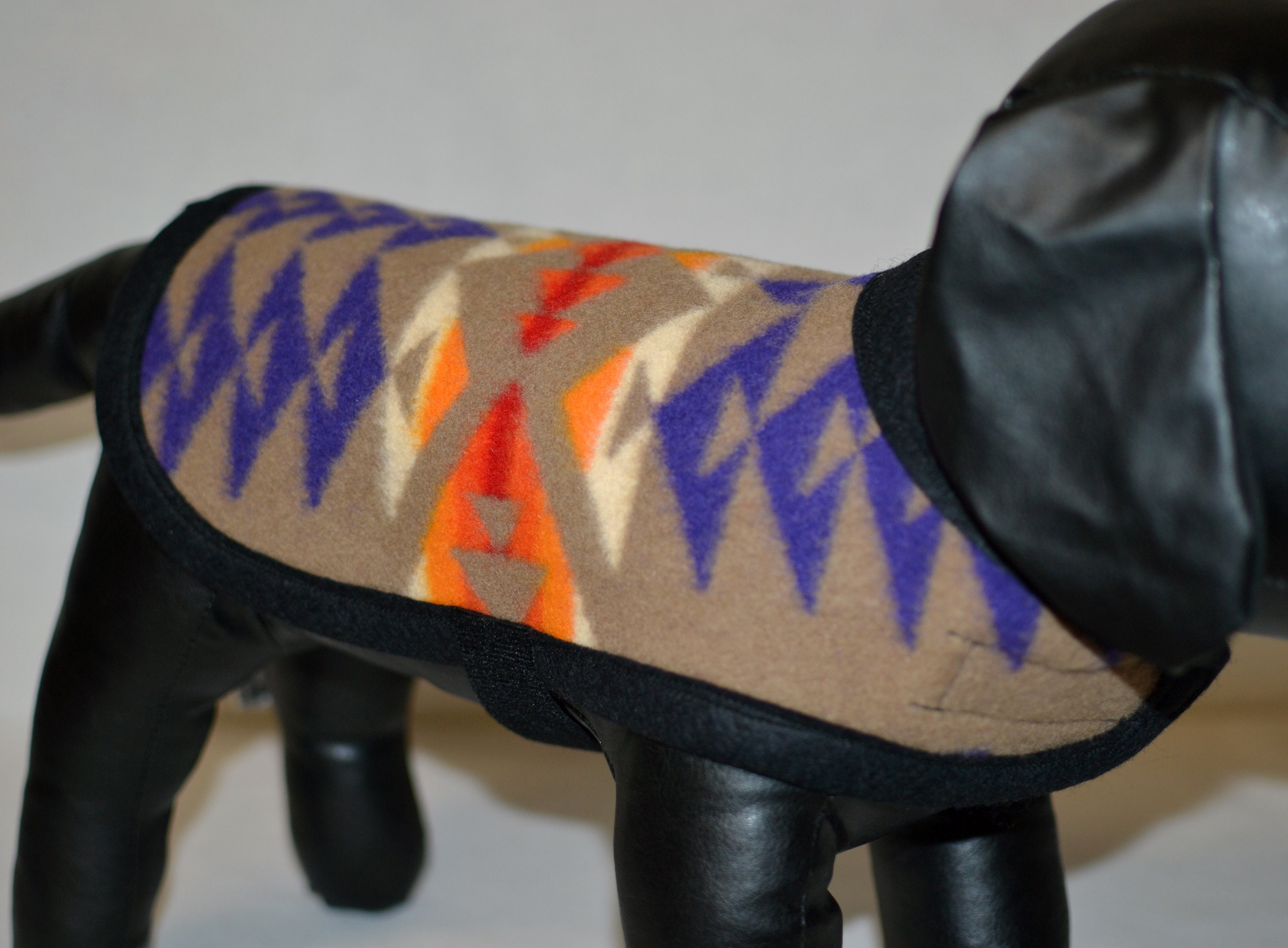 Xs Dog Coat REVERSIBLE handmade purple khaki Arrapaho Trail Etsy