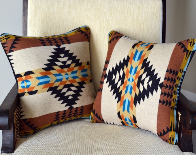 PILLOW COVERS a Pair of Wool Pillow Cases Handmade Rancho Arroyo Native