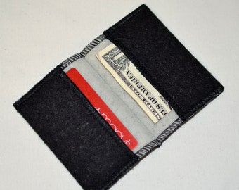 WALLET Classic BLACK wallet single fold Wool from Pendleton, Oregon - FilbertFashions trendy front or back pocket wallet