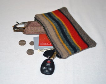 Camping Hiking Climbing Storage Bag Trendy Metal Zipper Pouch Brown Yakima Striped Camp Blanket Wool Rugged  Backpacking Travel Gear Bag