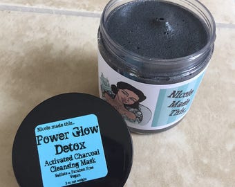 Power Glow Detox Activated Charcoal Cleansing Mask - Sulfate & Paraben Free! Cleanse and Mask with One Product! Vegan Friendly!