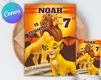 Lion King Invitation Lion King Birthday Lion King Party Lion King Editable Invitation Lion King Printable File