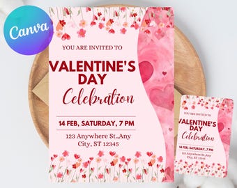 Galentine's Girls Night Invitation, Friends Valentines Dinner Invite, Digital Valentine Invitation, Galentines Day Evite, Instant Download