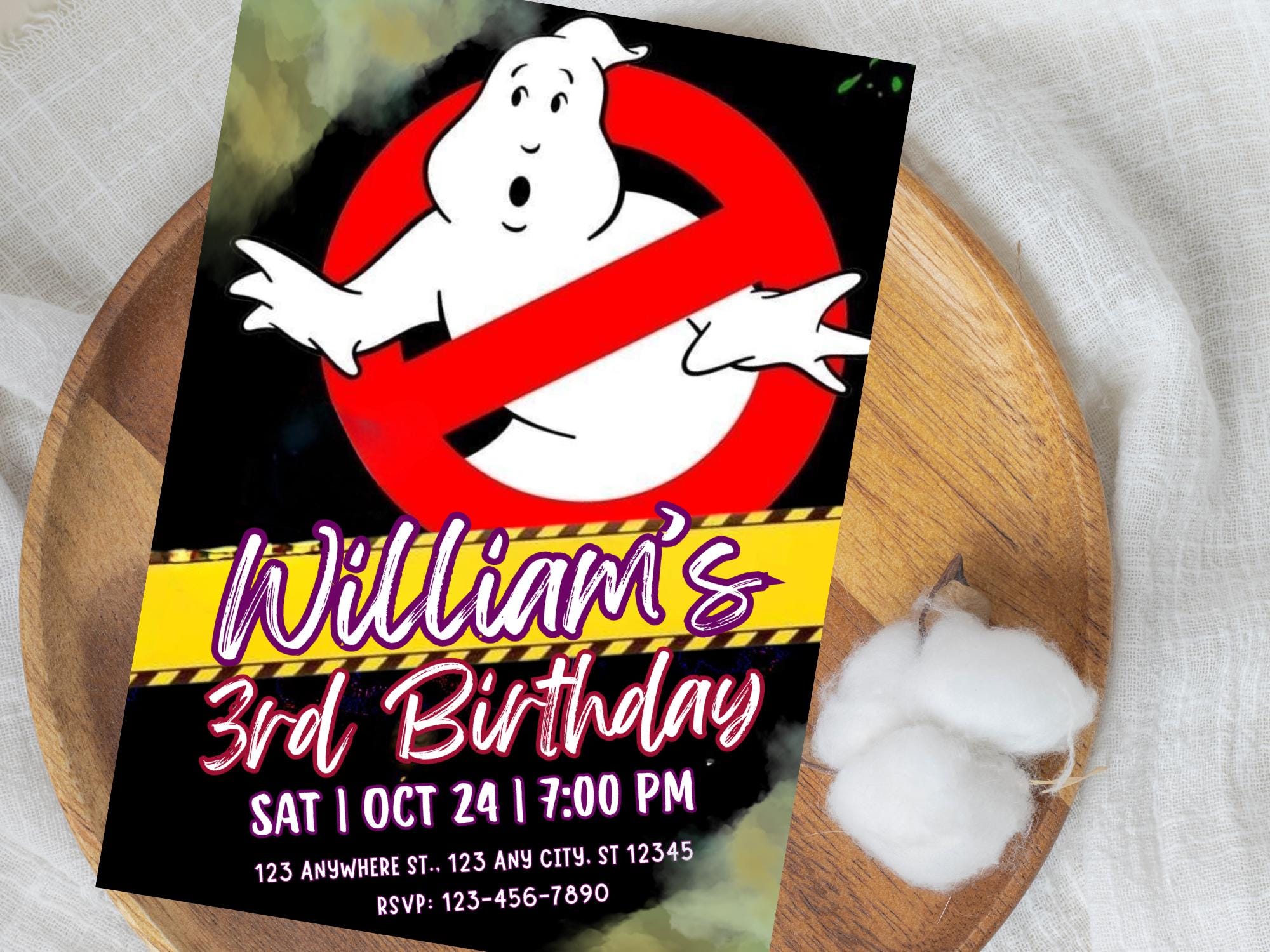 Editable Ghostbusters Birthday Invitation | Printable Ghostbusters ...