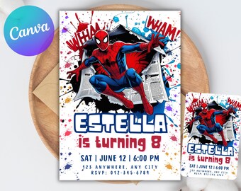 Super Hero Adventures Birthday Invitation, Printable Avengers Party Invite, Kids Superhero Template, Digital Download