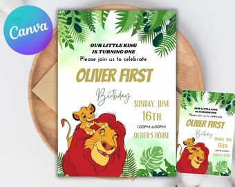 Lion King Invitation Lion King Birthday Lion King Party Lion King Editable Invitation Lion King Printable File
