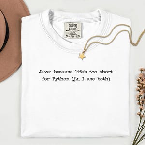 Java vs Python T-Shirt | Programming Language Humor Tee | Funny Coder Shirt image 9