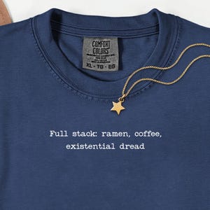 Full Stack Developer T-Shirt | Ramen and Coffee Humor Tee | Startup Culture Shirt