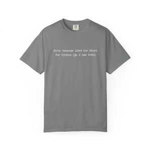 Camiseta Java vs Python | Camiseta com humor sobre linguagens de programação | Camiseta engraçada para programadores imagem 4