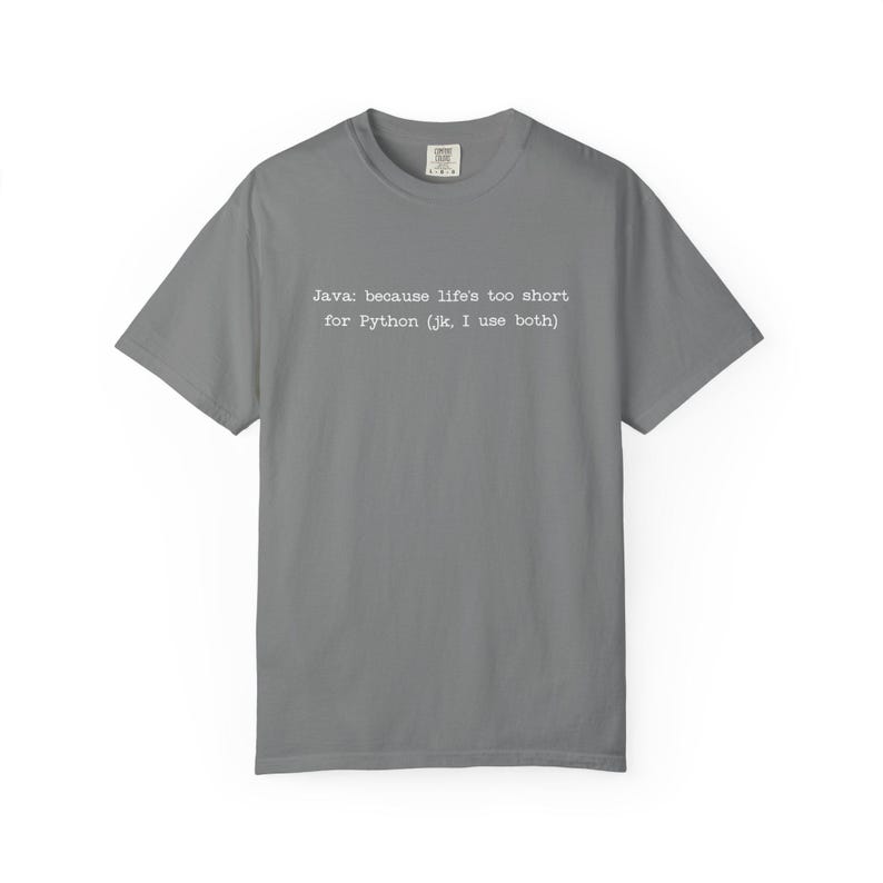 Camiseta Java vs Python | Camiseta com humor sobre linguagens de programação | Camiseta engraçada para programadores imagem 4