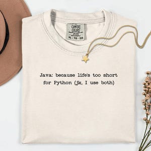 Java vs Python T-Shirt | Programming Language Humor Tee | Funny Coder Shirt image 12