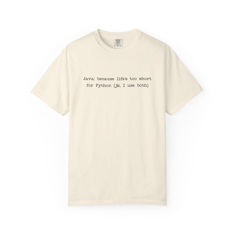 Camiseta Java vs Python | Camiseta com humor sobre linguagens de programação | Camiseta engraçada para programadores imagem 2