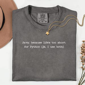 Java vs Python T-Shirt | Programming Language Humor Tee | Funny Coder Shirt image 4