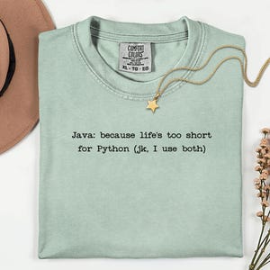 Java vs Python T-Shirt | Programming Language Humor Tee | Funny Coder Shirt image 10