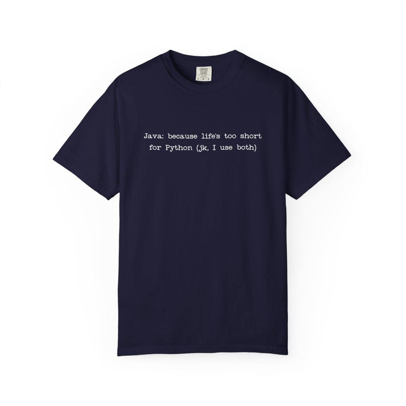 Camiseta Java vs Python | Camiseta com humor sobre linguagens de programação | Camiseta engraçada para programadores imagem 10