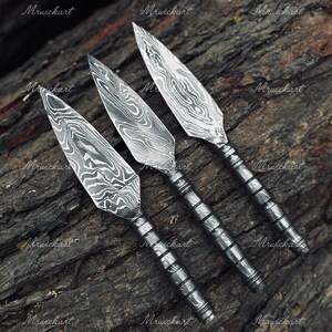 Handmade Damascus Kunai Knife | Ninja-Inspired Throwing Knife | Men’s Gift image 7