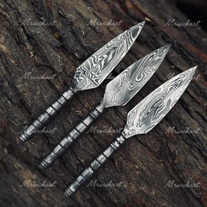 Handmade Damascus Kunai Knife | Ninja-Inspired Throwing Knife | Men’s Gift image 4