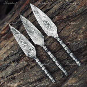 Handmade Damascus Kunai Knife | Ninja-Inspired Throwing Knife | Men’s Gift image 6