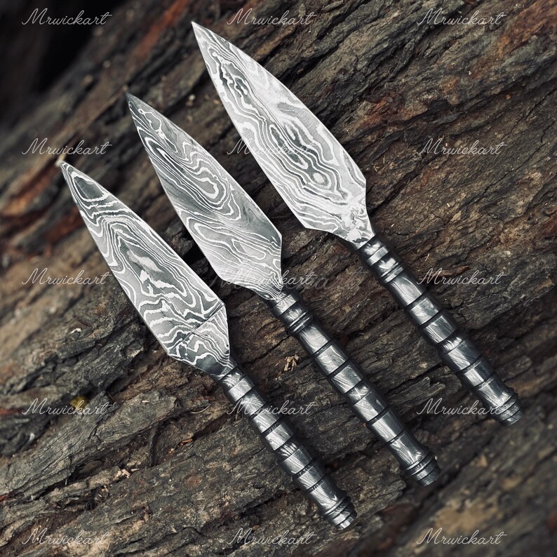 Handmade Damascus Kunai Knife | Ninja-Inspired Throwing Knife | Men’s Gift image 6