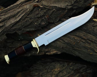 Classic Bowie Knife | Handmade High Carbon Steel | Horn Handle | Leather Sheath