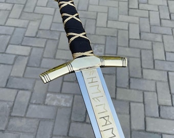 Custom Handmade Merlin Excalibur Sword Replica | Medieval Knight Templar Display Collectible