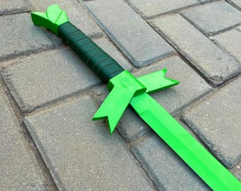 Handcrafted Finn Grass Sword | Green Fantasy Sword | inspired adventure Time | Gift For Him