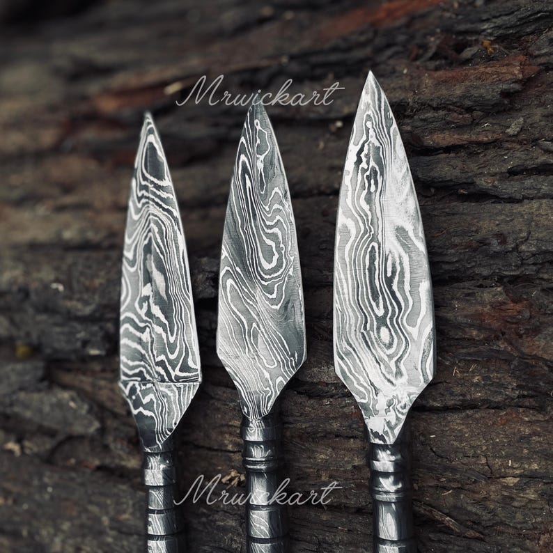 Handmade Damascus Kunai Knife | Ninja-Inspired Throwing Knife | Men’s Gift image 2
