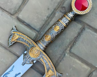 Handcrafted Excalibur Sword | once upon a Time Fantasy Gift with Leather Sheath