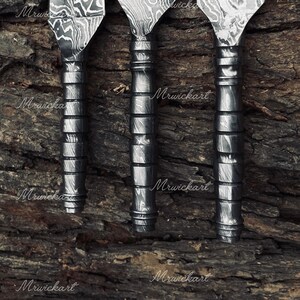 Handmade Damascus Kunai Knife | Ninja-Inspired Throwing Knife | Men’s Gift image 3