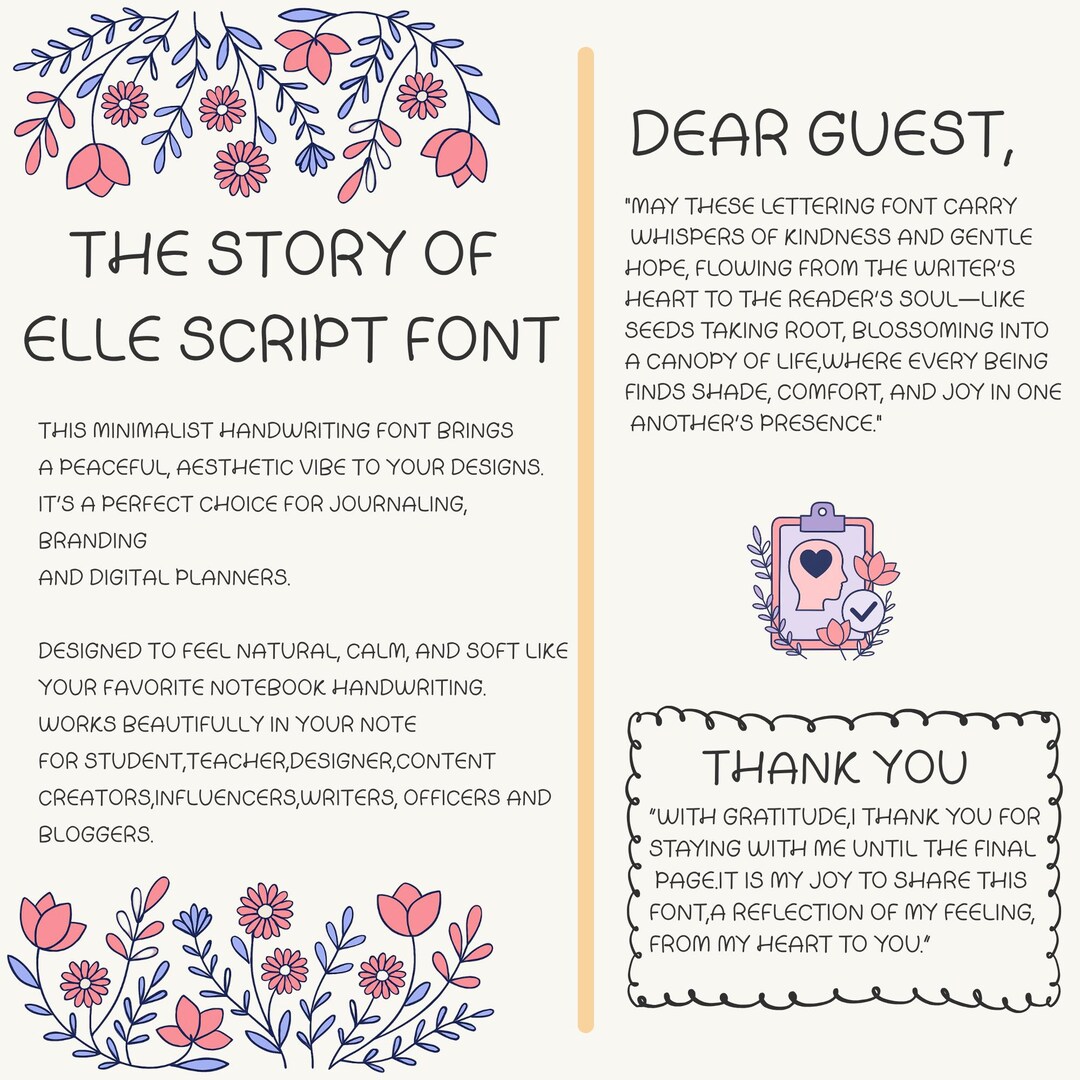 Elle Lettering Background Elle Script Font, Handwritten Lettering (OTF, TTF) - Etsy