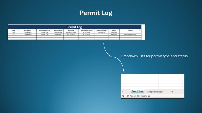 HVAC Permit Log (excel) | Construction Permit Tracker With Status ...