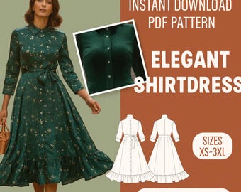 Wednesday Addams Cosplay Dress Sewing Pattern • Gothic Costume Dress PDF • Halloween Cosplay Pattern • DIY Wednesday Costume