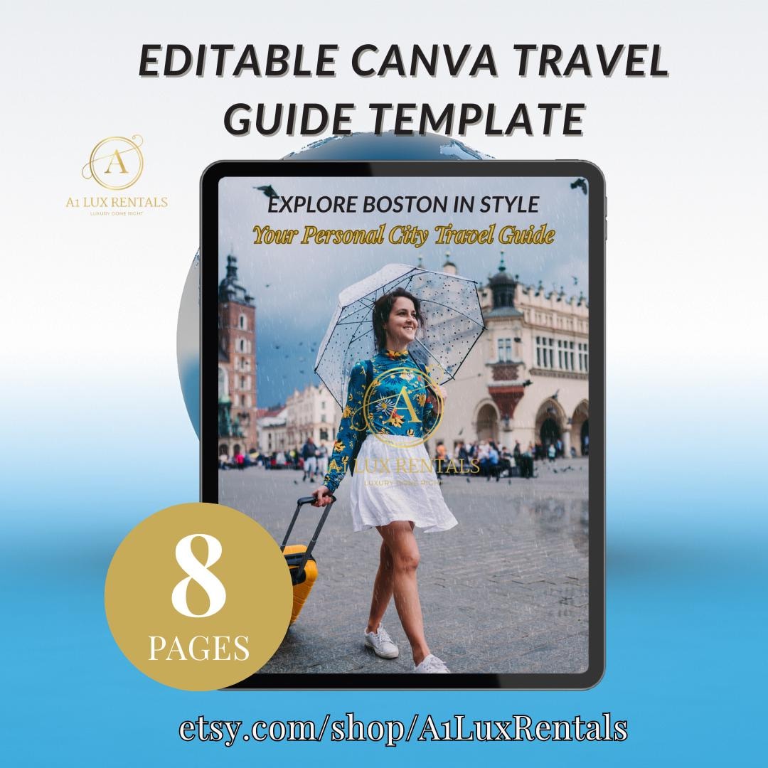 Editable Travel Guide Template | Luxury Digital Welcome Book for Travel ...