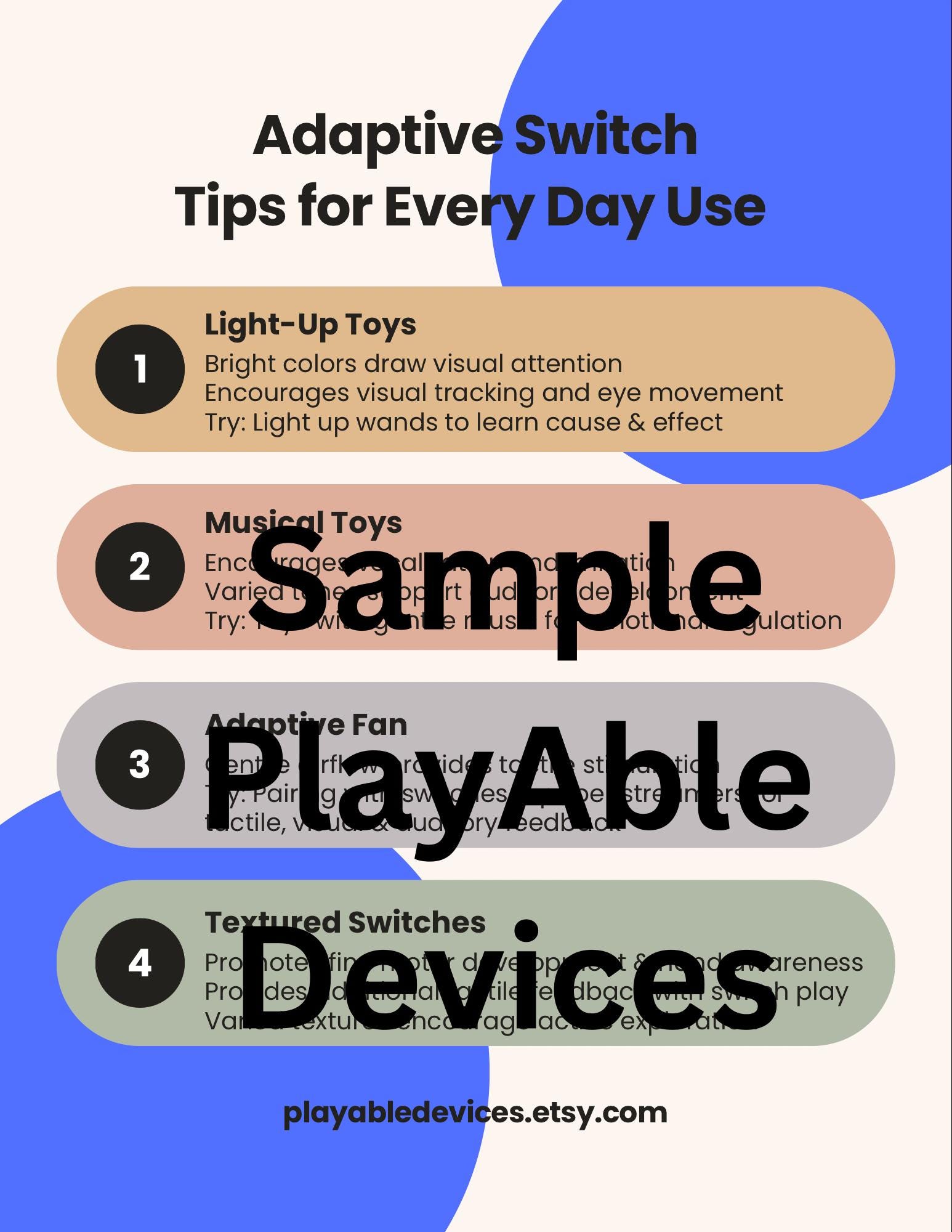 Adaptive Switch Sensory Tips Sheet for Teachers, Therapists and Parents ...
