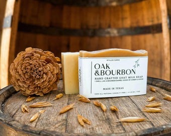 Oak & Bourbon Goat Milk Soap | All-Natural Handcrafted | Cold Process | 4.5 oz