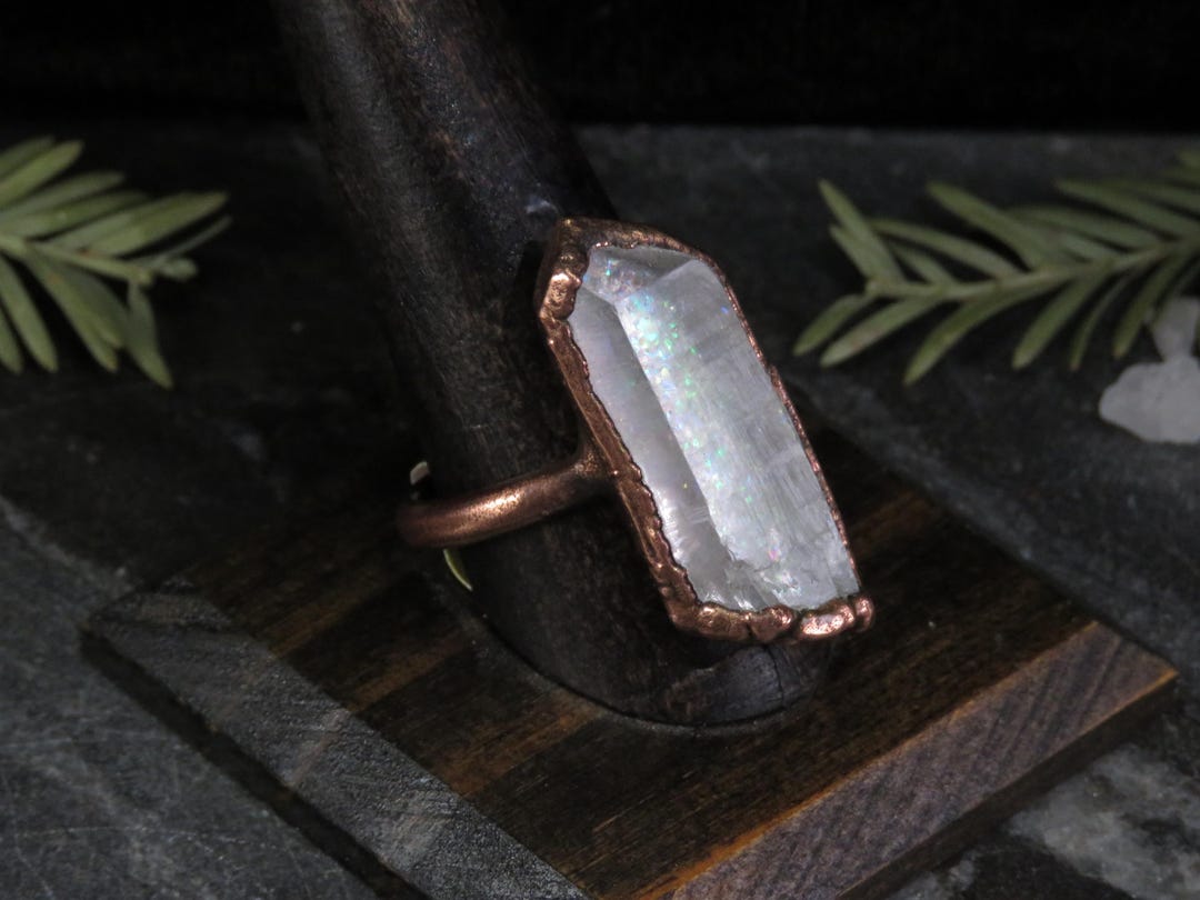 Glitter Crystal Statement Rings Electroform Copper Various Sizes and ...