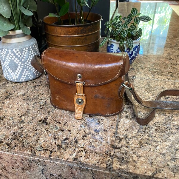 Vintage Antique WW1 era Binocluar bag Leather Purse