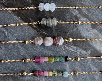 Gold and Gemstones Stacking Necklaces Various Assorted Choose your stones