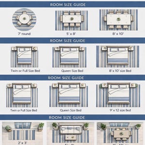 K&ouml;nnte beinhalten: Ein Raumgr&ouml;&szlig;en-Leitfaden mit Beispielen f&uuml;r Raumaufteilungen. Enth&auml;lt Grundrisse f&uuml;r Wohnzimmer, Esszimmer und Schlafzimmer mit Abmessungen wie 152 x 244 cm, 244 x 305 cm und 274 x 366 cm. Zeigt auch ein rundes Layout von 213 cm und Gr&ouml;&szlig;en f&uuml;r Innen- und Au&szlig;enbereichsteppiche.