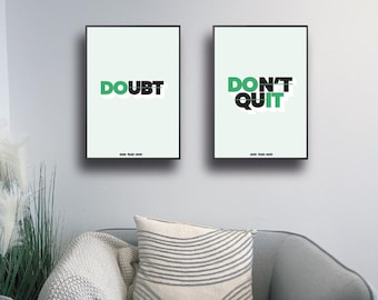 Trader Quote A3 Poster, Green Mint Motivational Print